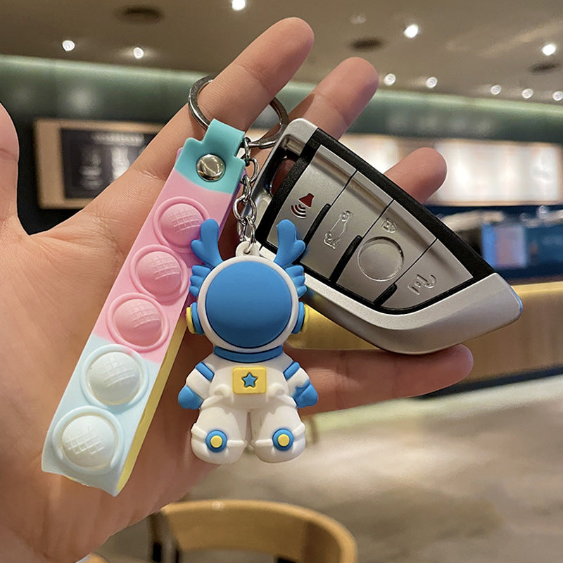 Wholesale PVC Space Dragon Leather Rope Keychains